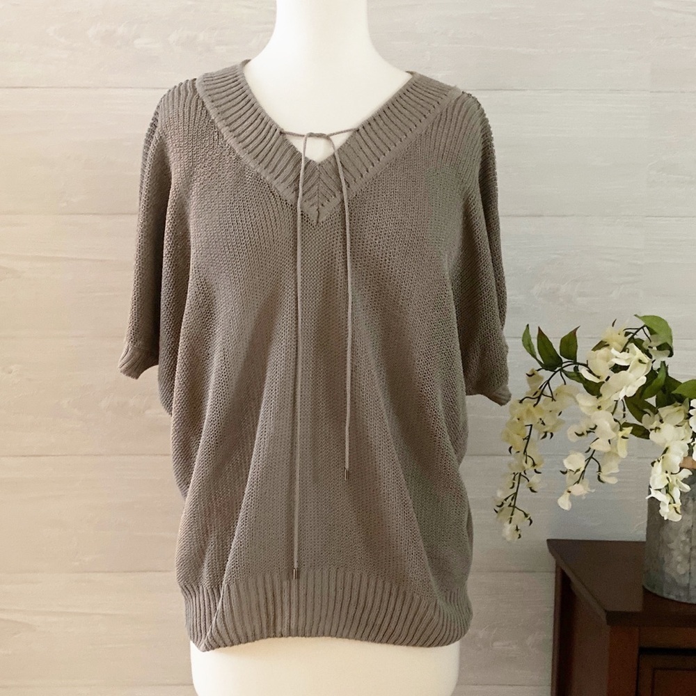 Hugo Boss Short Sleeve V Neck Knit Sweater